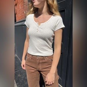 brandy melville zelly floral eyelet top